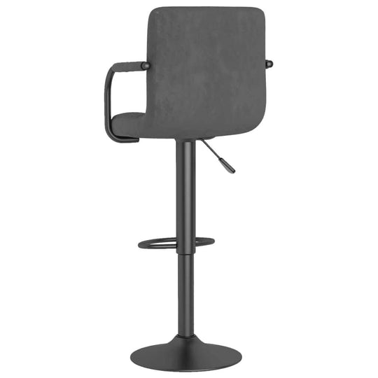 Bar Stools 2 pcs Dark Velvet with adjustable height and footrest, upholstered in soft velvet for optimal seating comfort.