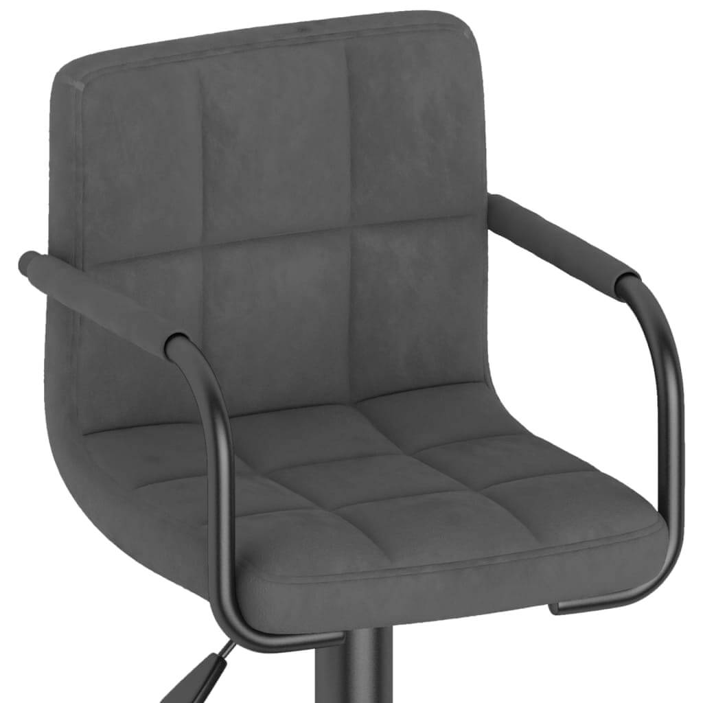 Bar Stools 2 pcs Dark Velvet with armrests and adjustable height mechanism for optimal seating comfort.