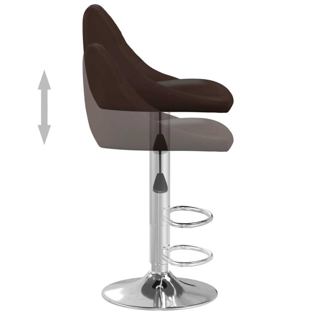 Bar Stools 2 pcs Brown Faux Leather