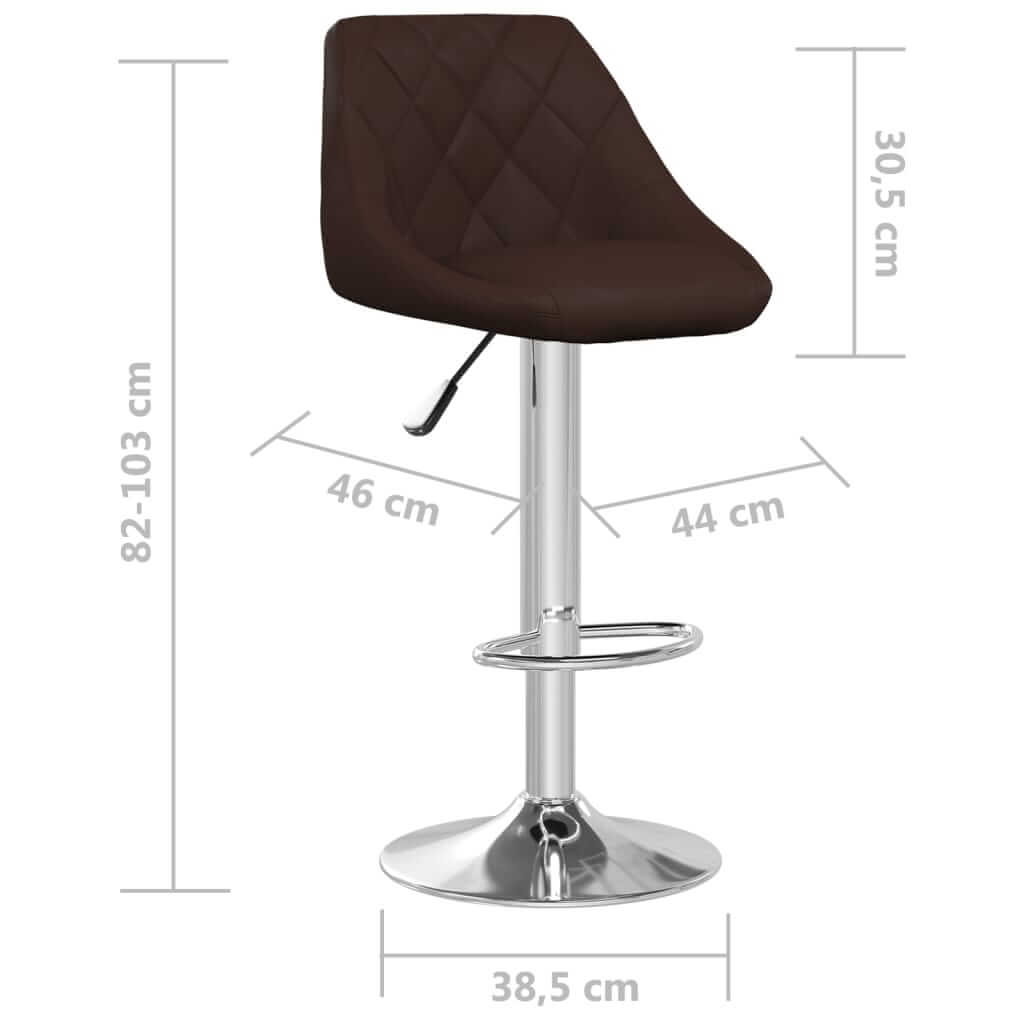 Bar Stools 2 pcs Brown Faux Leather