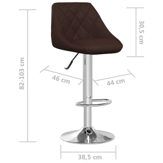 Bar Stools 2 pcs Brown Faux Leather