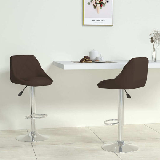 Bar Stools 2 pcs Brown Faux Leather