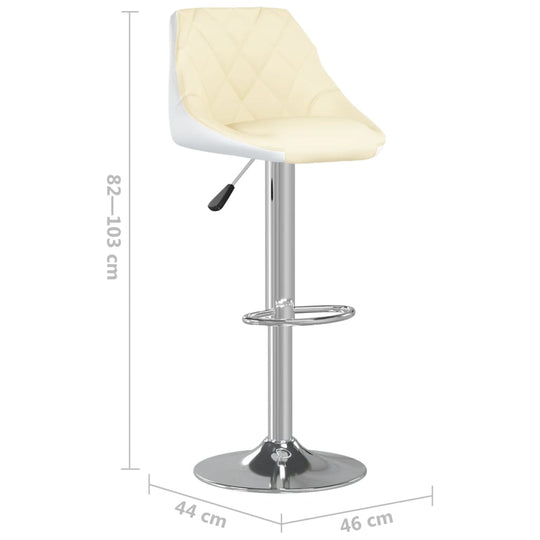 Bar Stools 2 pcs  and White Faux Leather