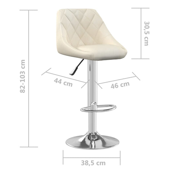 Bar Stool Velvet Cream – Elegant Modern Seating for Dubai & UAE Homes with chromed steel frame and adjustable height.