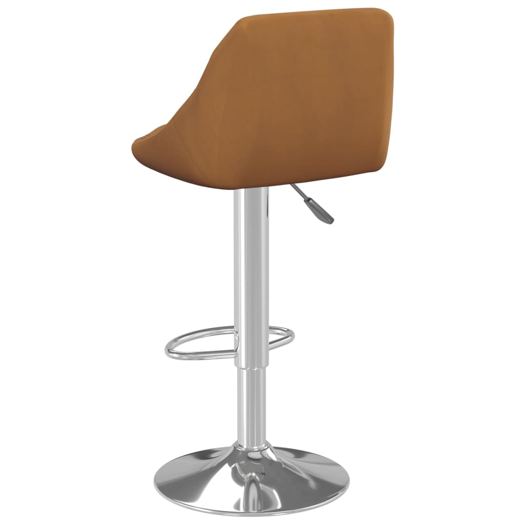 Bar Stool 2 pcs Brown Velvet