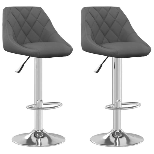 Bar Stool 2 Pcs Dark  Velvet set featuring a modern design with soft velvet upholstery and chromed steel frames.