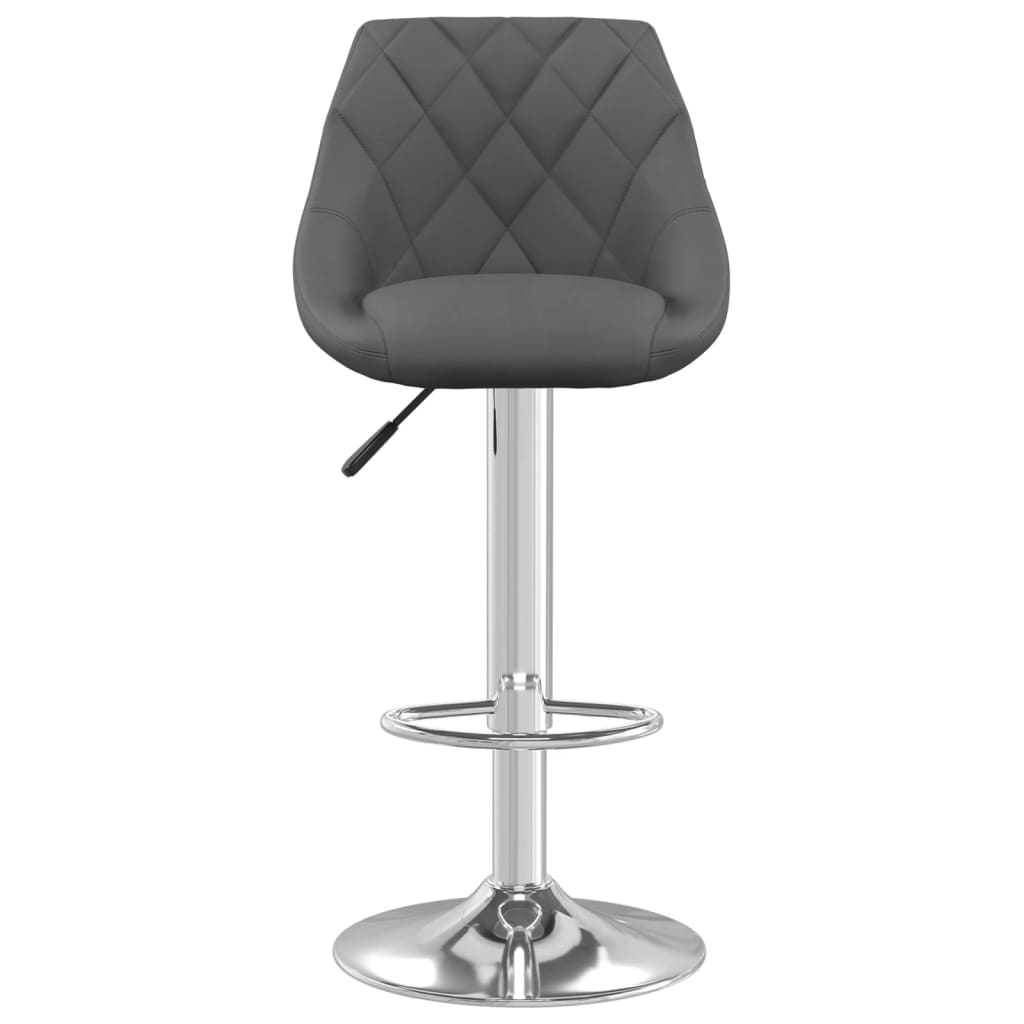 Bar Stool 2 Pcs Dark  Velvet featuring a stylish grey velvet seat and chromed steel frame with footrest.
