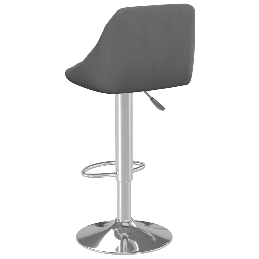 Bar Stool 2 Pcs Dark Velvet with chrome frame and adjustable height, perfect for comfortable seating.