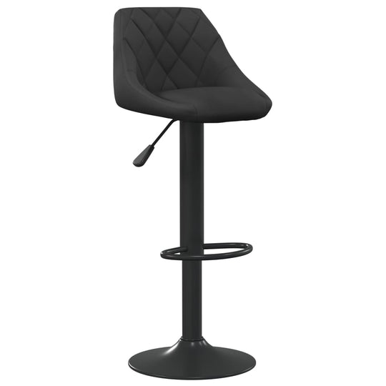 Elegant Bar Stool Velvet with footrest and adjustable gas lift, black velvet upholstery on sturdy steel frame for optimal seating comfort.