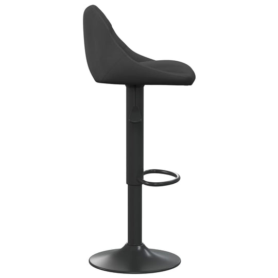 Trendy Bar Stool Velvet with black steel frame and footrest, featuring a gas lift mechanism for adjustable height