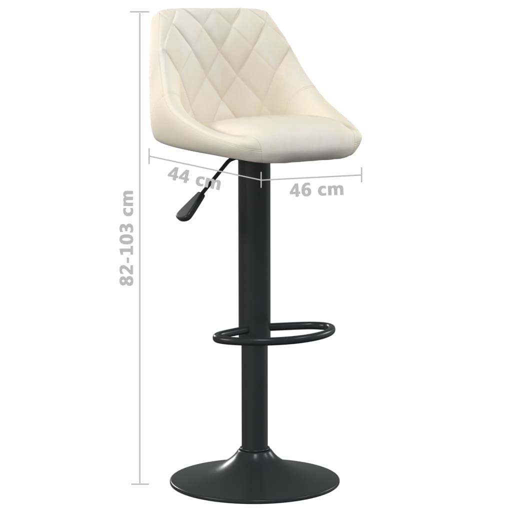 Bar Stools 2 pcs Cream Velvet