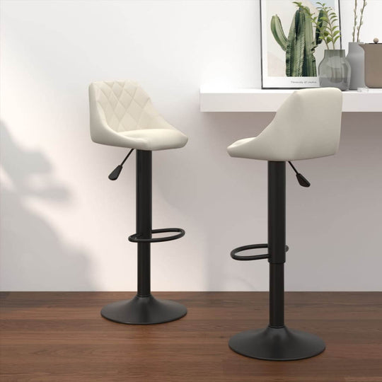 Bar Stools 2 pcs Cream Velvet