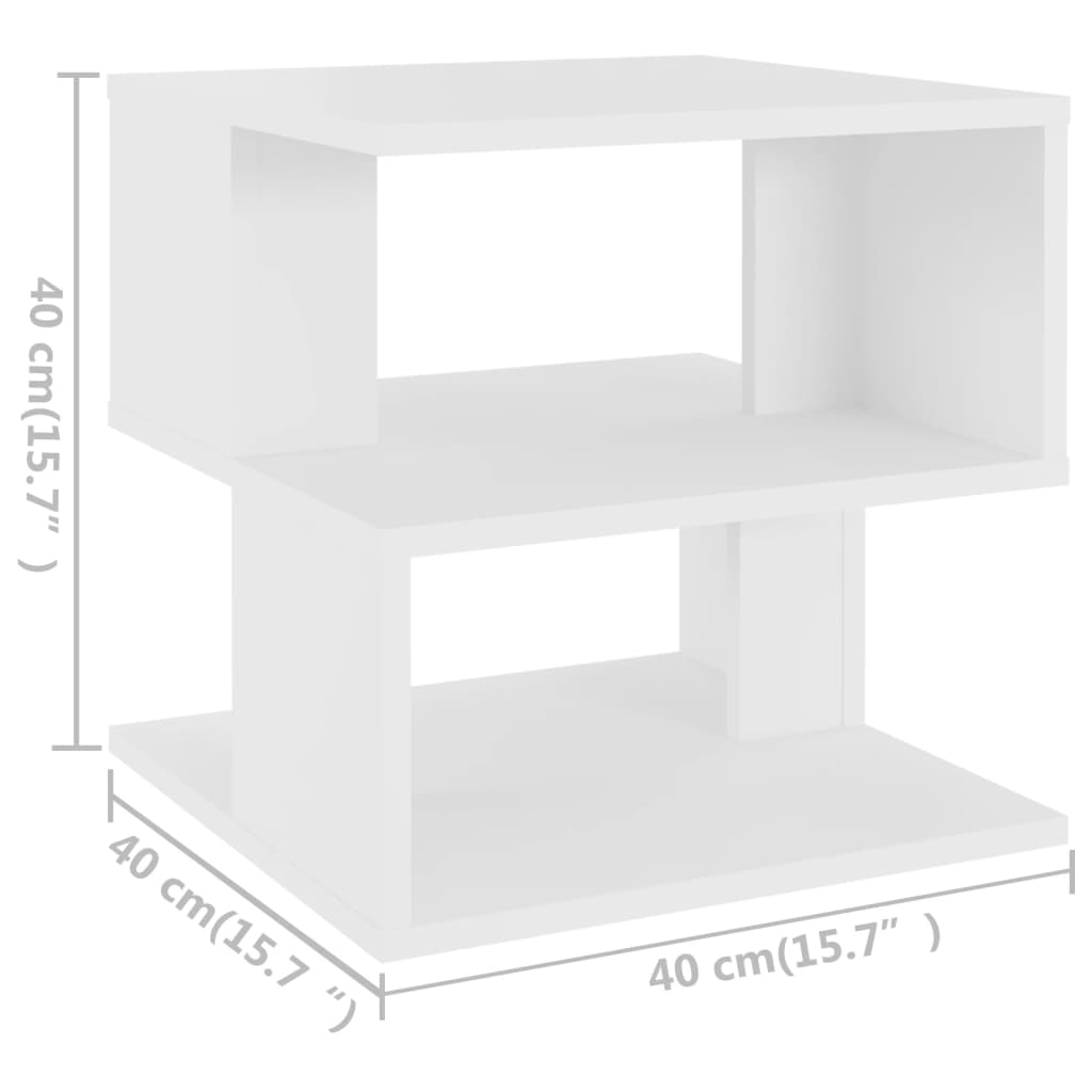 Side Table  40x40x40 cm Engineered Wood - Cherryfurnie LLC Enhance the modern aesthetic of your interior with this functional side table. With 2 shelves, it provides ample storage space to keep your essentials organized and easily accessible. The top layer offers a stable surface for placing drinks, books, or decorative items. This end table is also effortless to clean with a damp cloth. Colour: Black Material: Engineered wood Dimensions: 40 x 40 x 40 cm (W x D x H) Assembly required: Yes  Side Table #