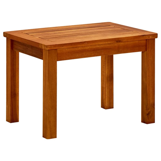 Garden Coffee Table 50x35x36 cm Solid Acacia Wood with slatted design for outdoor use.