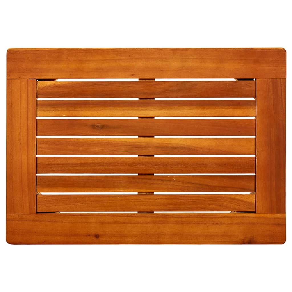 Garden Coffee Table 50x35x36 cm Solid Acacia Wood tabletop with slatted design for outdoor use.