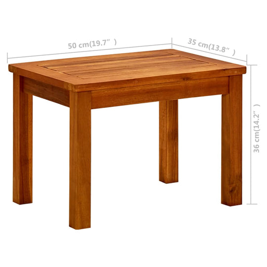 Garden Coffee Table 50x35x36 cm Solid Acacia Wood with slatted design and durable finish.