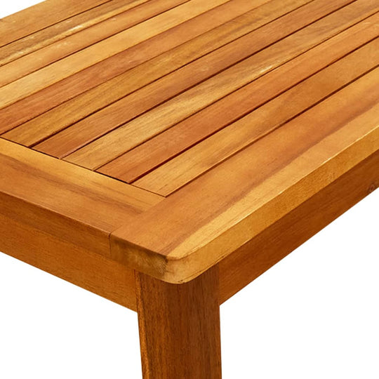 Garden Coffee Table 70x40x36 cm Solid Acacia Wood with slatted design and natural oil finish.