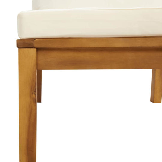 Sectional Middle Sofa with Cream  Cushion Acacia Wood