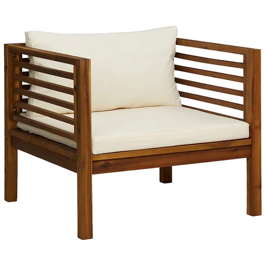 Garden Chair with Cream  Cushions Solid Acacia Wood