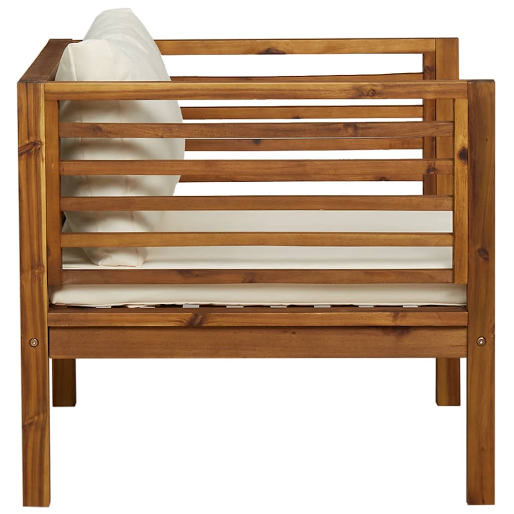 Garden Chair with Cream  Cushions Solid Acacia Wood