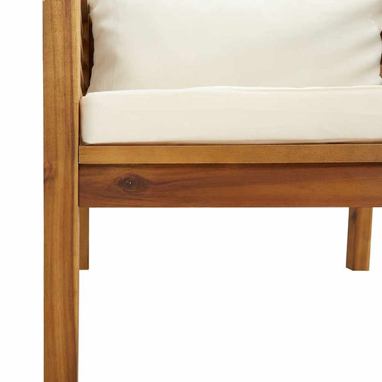 Garden Chair with Cream  Cushions Solid Acacia Wood