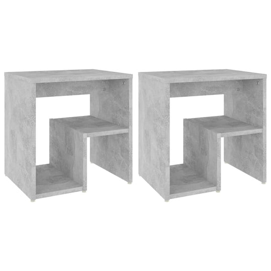 Bed Cabinets 2 pcs Concrete  40x30x40 cm Engineered Wood