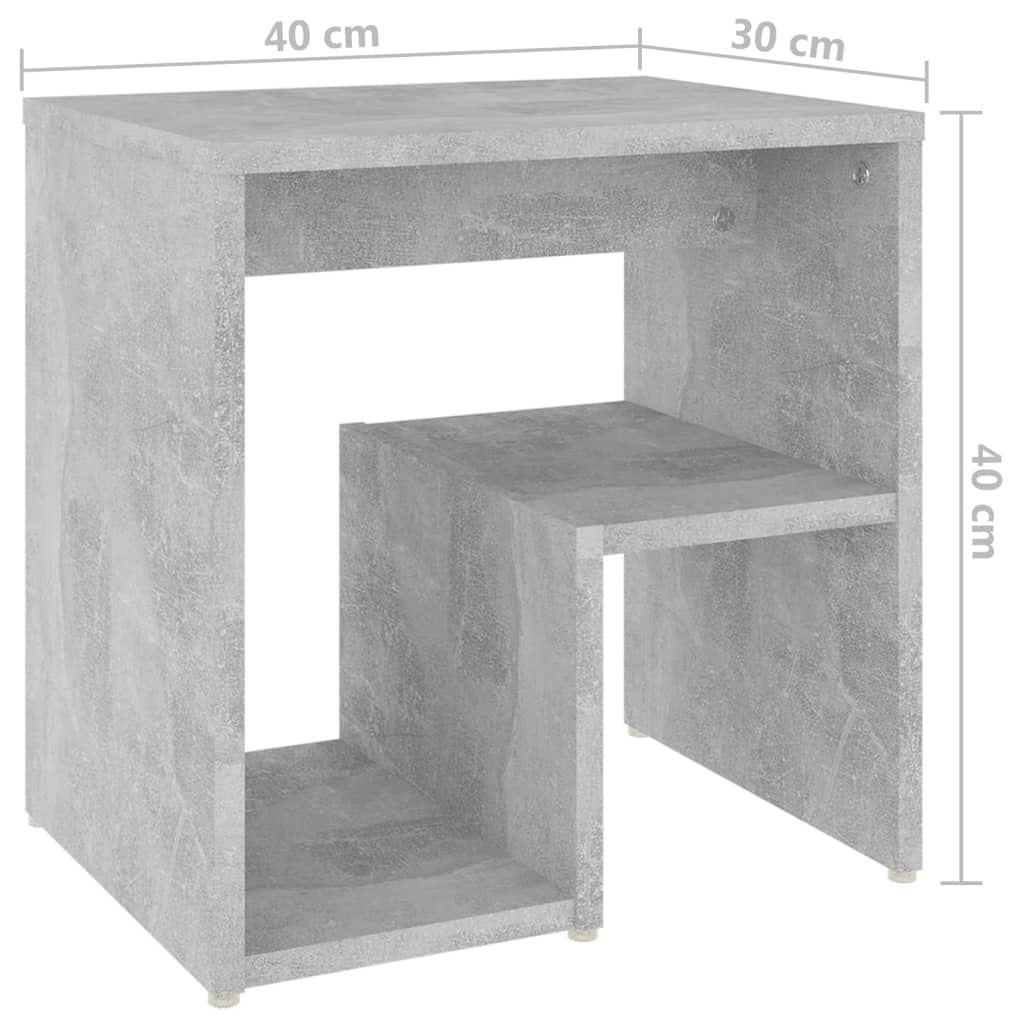 Bed Cabinets 2 pcs Concrete  40x30x40 cm Engineered Wood
