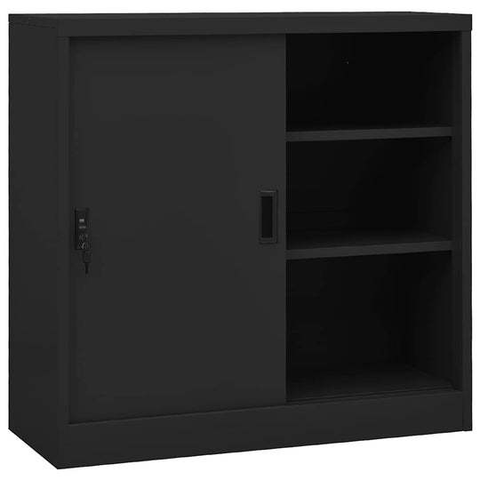 Office Cabinet with Sliding Door  90x40x90 cm Steel