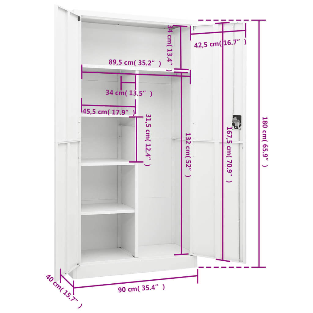 Locker Cabinet  90x40x180 cm Steel