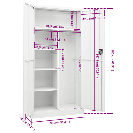 Locker Cabinet  90x40x180 cm Steel