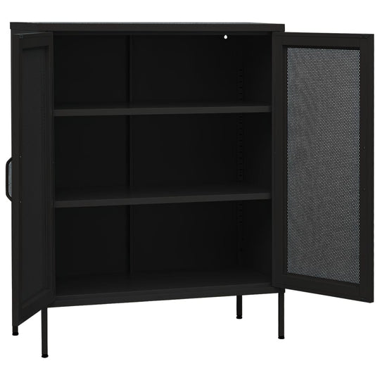 Storage Cabinet 80x35x101.5 cm Steel , Furniture -> Cabinets & Storage -> Storage Cabinets & Lockers , black,Cabinets & Storage -,Decor -,Durable,Furniture -,Home Decor,new-305021,steel,Storage & Organisation -,Storage Cabinets & Lockers,Stylish