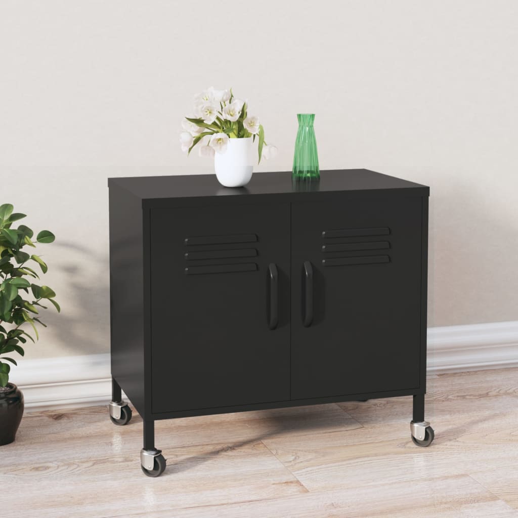 Storage Cabinet 60x35x56 cm Steel , Furniture -> Cabinets & Storage -> Storage Cabinets & Lockers , black,Cabinets & Storage -,Durable,Furniture -,Home & Garden -,Home Furnishings,new-305021,steel,Storage & Organisation -,Storage Cabinets & Lockers