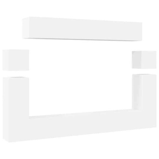 طقم خزانة تلفزيون مكون من 8 قطع من الخشب الهندسي