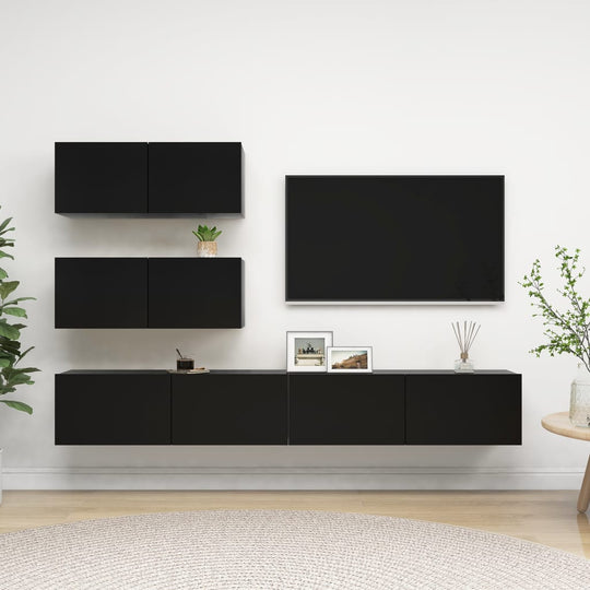 4 Piece TV Cabinet Set Engineered Wood , TV Cabinet , Cabinets & Storage -,Decor -,Durable Construction,Easy Installation,Entertainment Centers & TV Stands,Furniture -,Home & Garden -,Home Decor,Interior Design,Living Room Essentials,Living Room Furniture