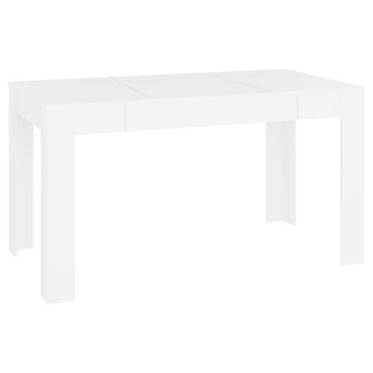 Dining Table  140x74.5x76 cm Engineered Wood in white finish, sturdy and stylish for dining room or kitchen.