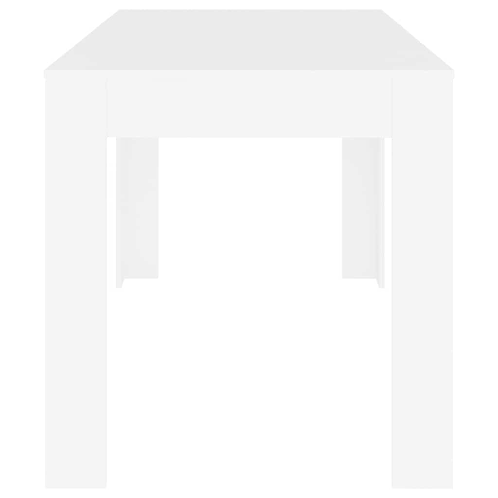 Dining Table 140x74.5x76 cm Engineered Wood in white finish, featuring simple lines and sturdy design.