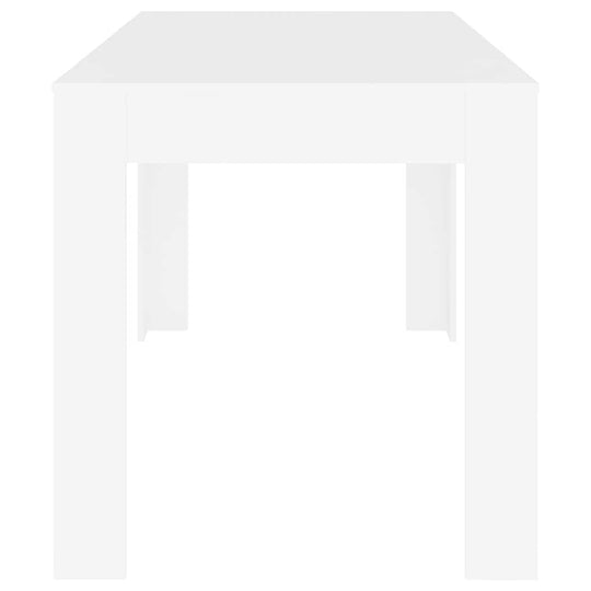 Dining Table 140x74.5x76 cm Engineered Wood in white finish, featuring simple lines and sturdy design.