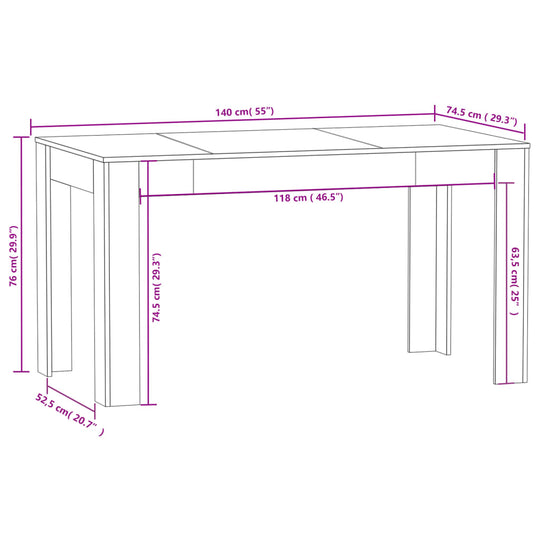 Dining Table 140x74.5x76 cm Engineered Wood , Furniture -> Tables -> Kitchen & Dining Room Tables , Durable,eligant,Furniture -,Home & Garden -,Kitchen & Dining Room Tables,Modern Design,new-305021,Tables -