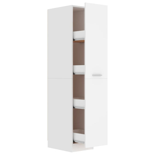 Apothecary Cabinet 30x42.5x150 cm Engineered Wood with spacious storage and a clean white finish.