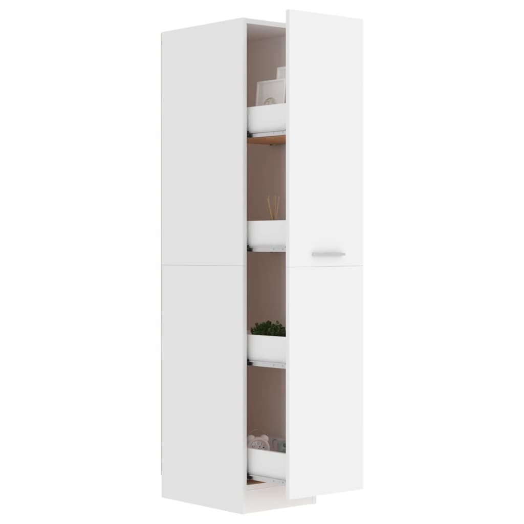 Apothecary Cabinet 30x42.5x150 cm Engineered Wood with spacious interior and sleek white design.