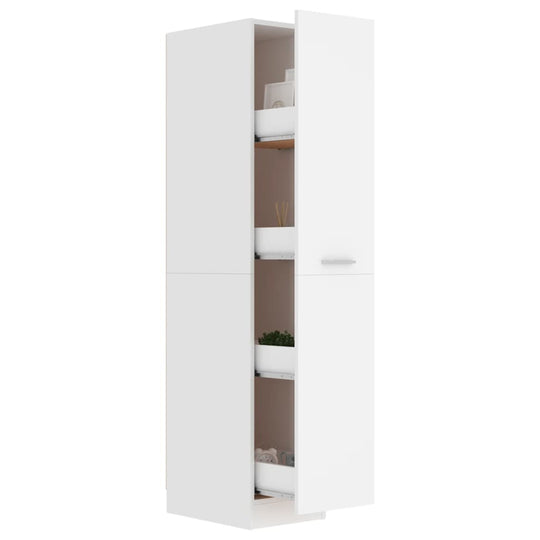 Apothecary Cabinet 30x42.5x150 cm Engineered Wood with spacious interior and sleek white design.