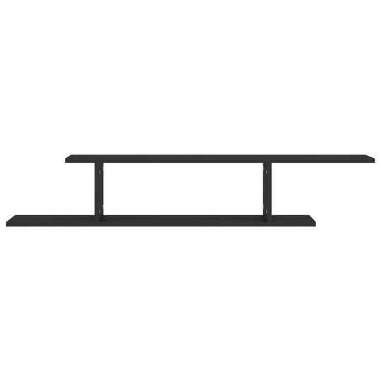 Wall-Mounted TV Shelf Black 125x18x23 cm Engineered Wood