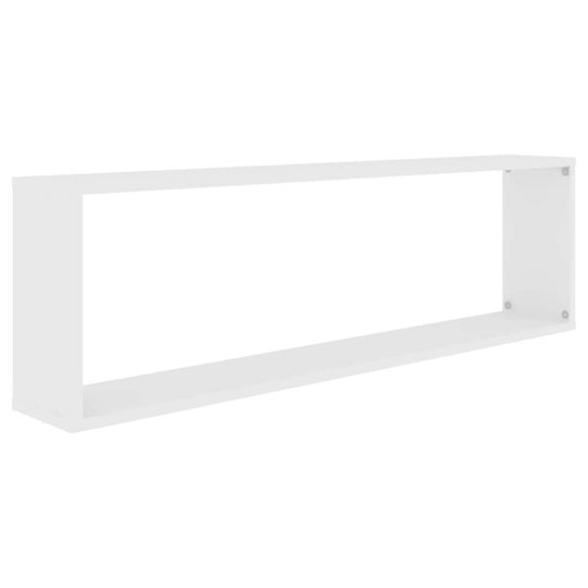 Wall Cube Shelf 2 pcs White 100x15x30 cm Engineered Wood