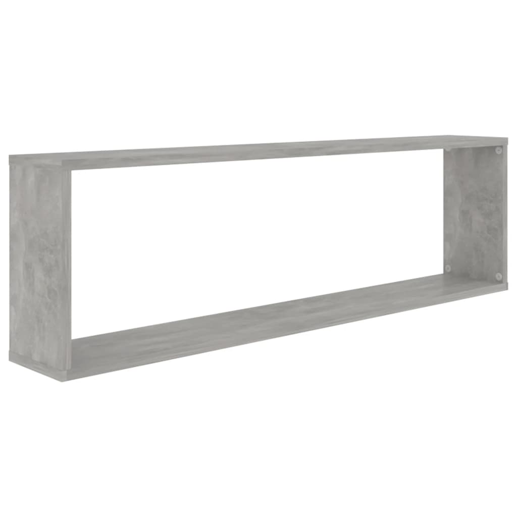 Wall Cube Shelf 2 pcs Concrete Grey 100x15x30 cm Engineered Wood