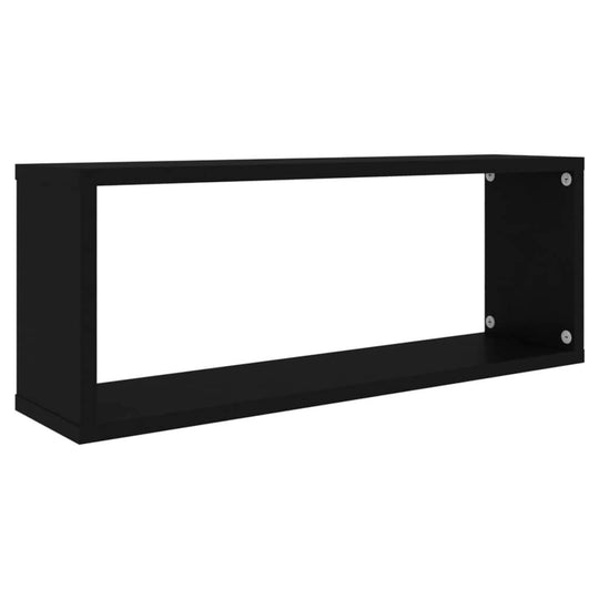 Wall Cube Shelf 4 pcs Black 60x15x23 cm Engineered Wood