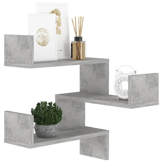 Wall Corner Shelf Concrete Grey 40x40x50 cm Engineered Wood