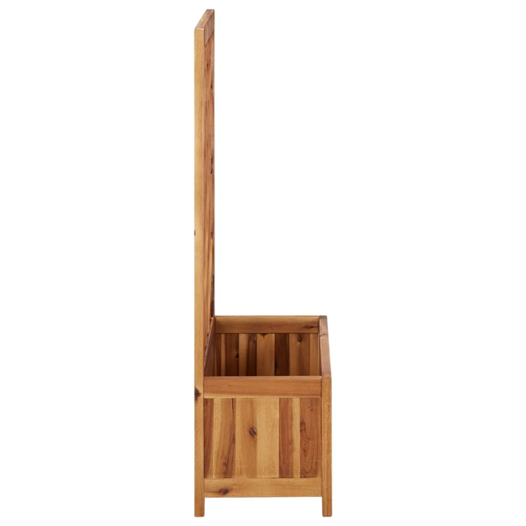 vidaxl garden planter with bench and trellis solid acacia wood Garden Raised Bed with Trellis