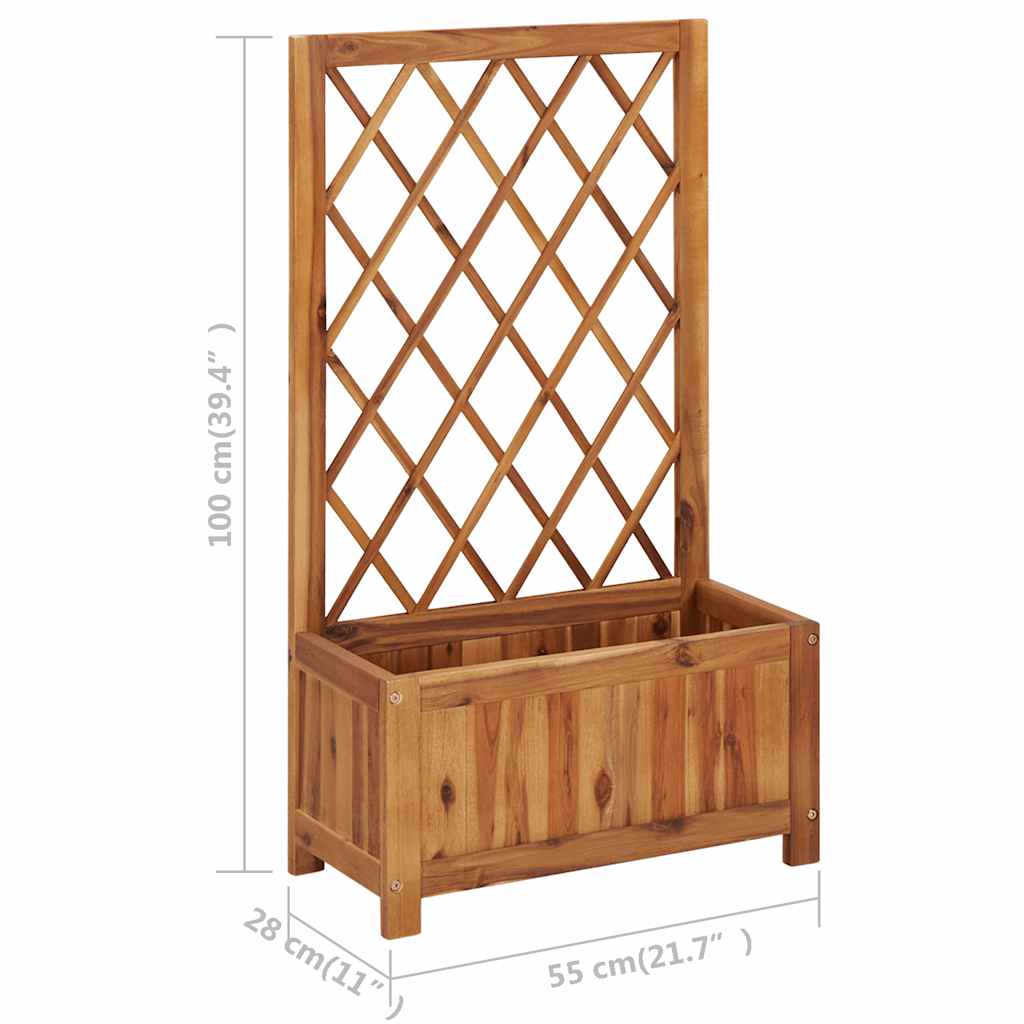 VidaXL Garden Raised Bed with Trellis Solid Acacia Wood