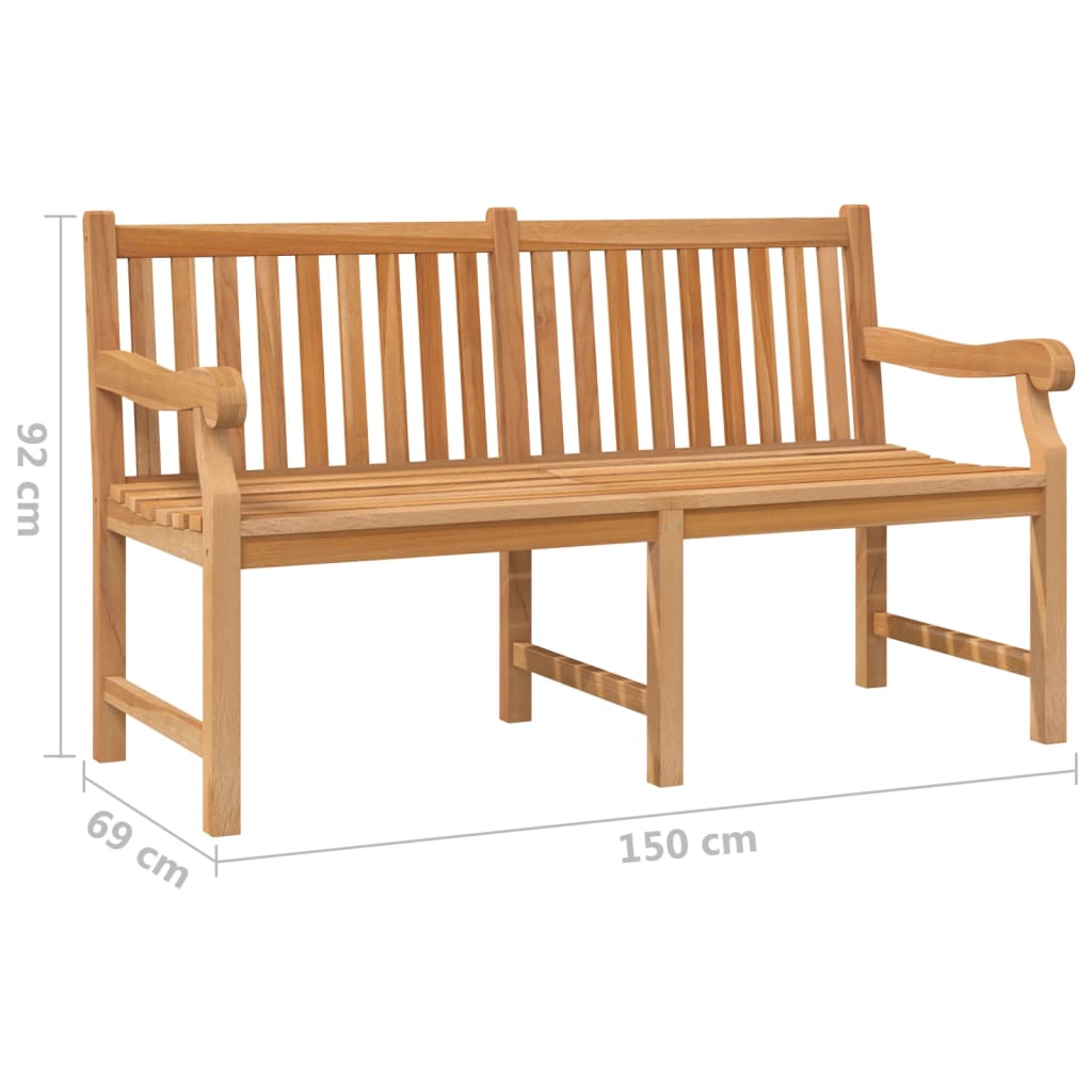 Garden Bench 150 cm Solid Teak Wood , Furniture -> Outdoor Furniture -> Outdoor Seating -> Outdoor Benches , Chairs -,Durable,Furniture -,Home & Garden -,Home Decor,Modern Design,new-305021,Outdoor Benches,Outdoor Chairs,Outdoor Furniture -,Outdoor Furnit