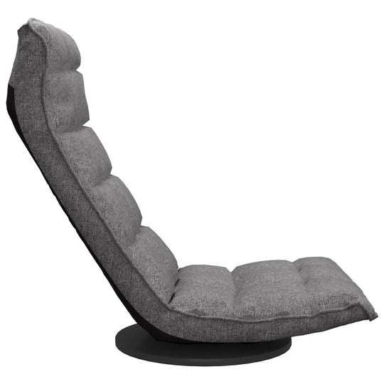 Light grey swivel floor chair with padded foam, ideal for meditation and gaming in outdoor and home spaces.